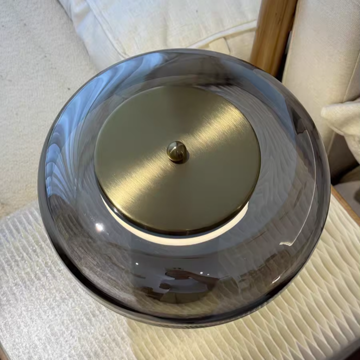 Luminária de mesa base travertino