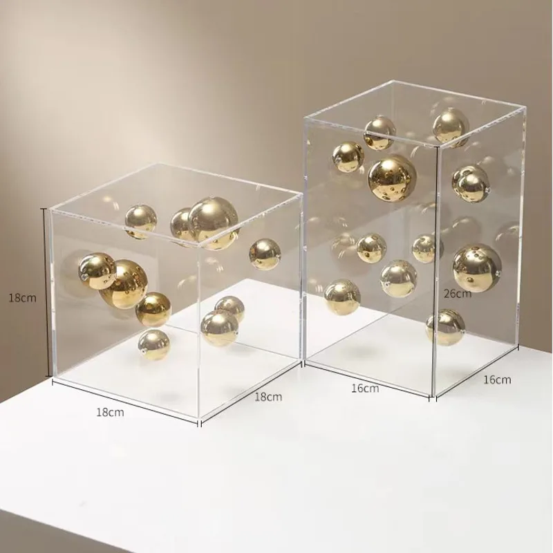 Caixa em acrílico com bolas em metal - Art Deco