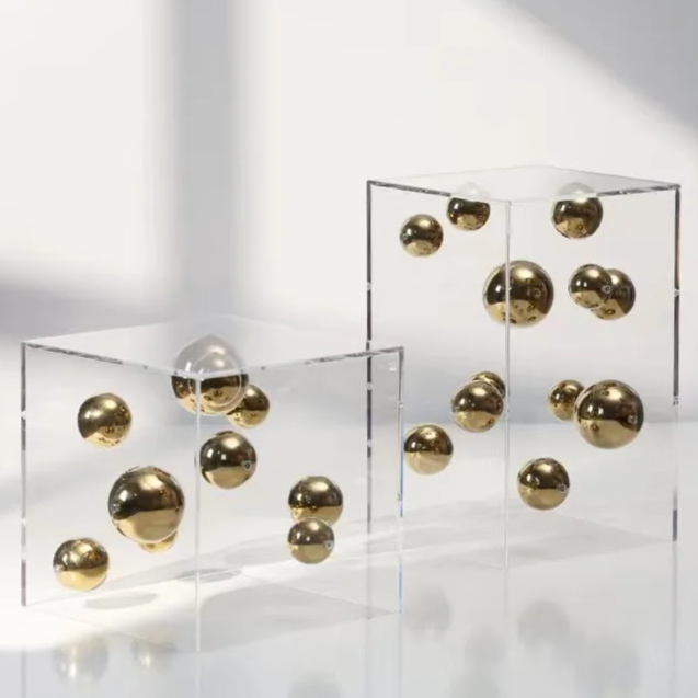 Caixa em acrílico com bolas em metal - Art Deco