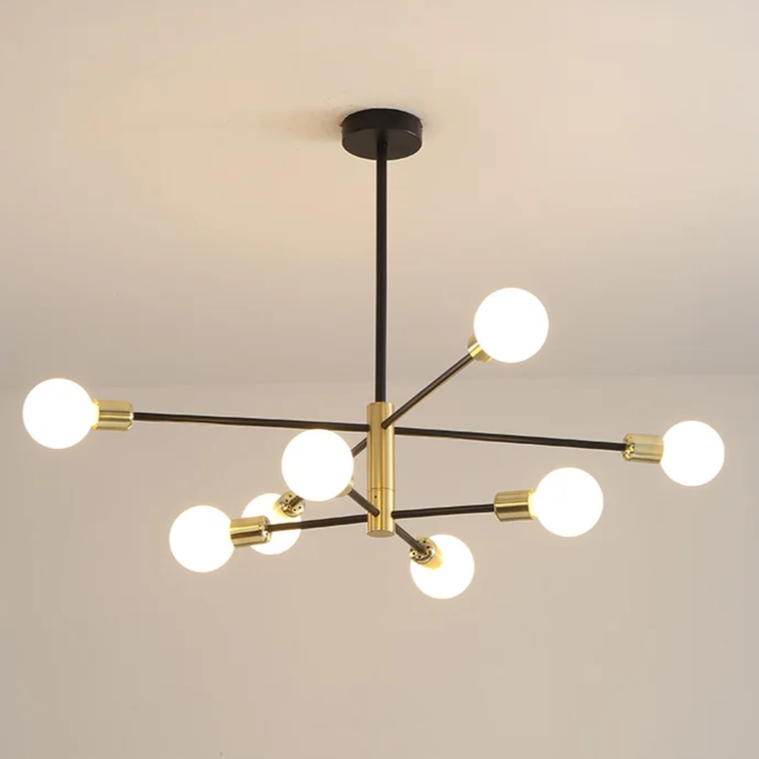 Lustre Balance Preto & Dourado - 03 Tamanhos