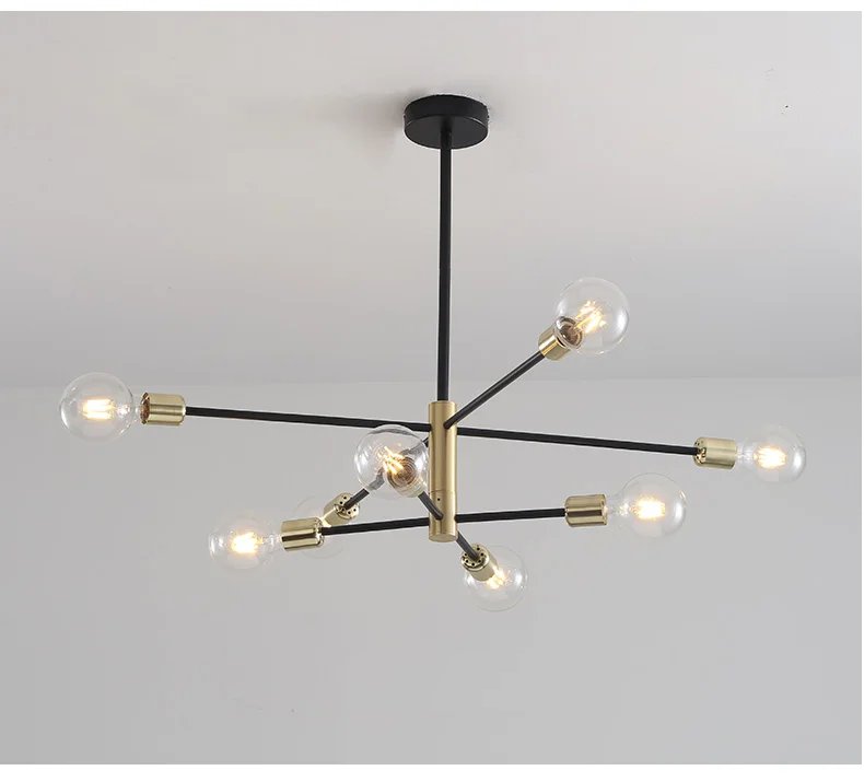 Lustre Balance Preto & Dourado - 03 Tamanhos