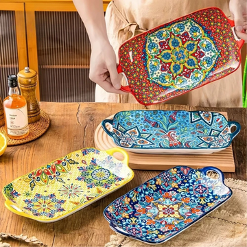 Bandeja Refratário em Cerâmica Mandala - 04 modelos