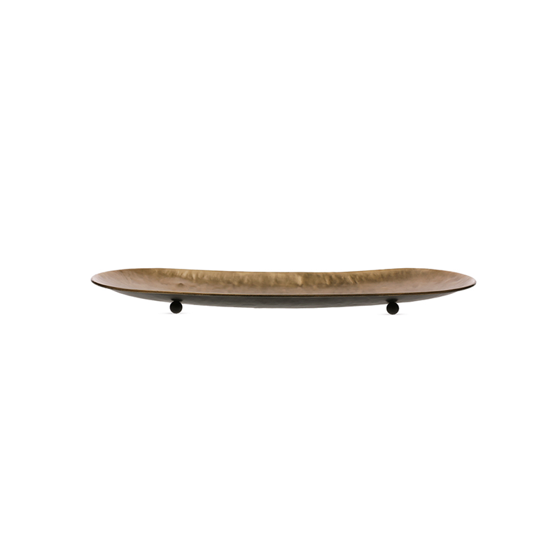 Jogo 2pcs Bandejas em metal bronze