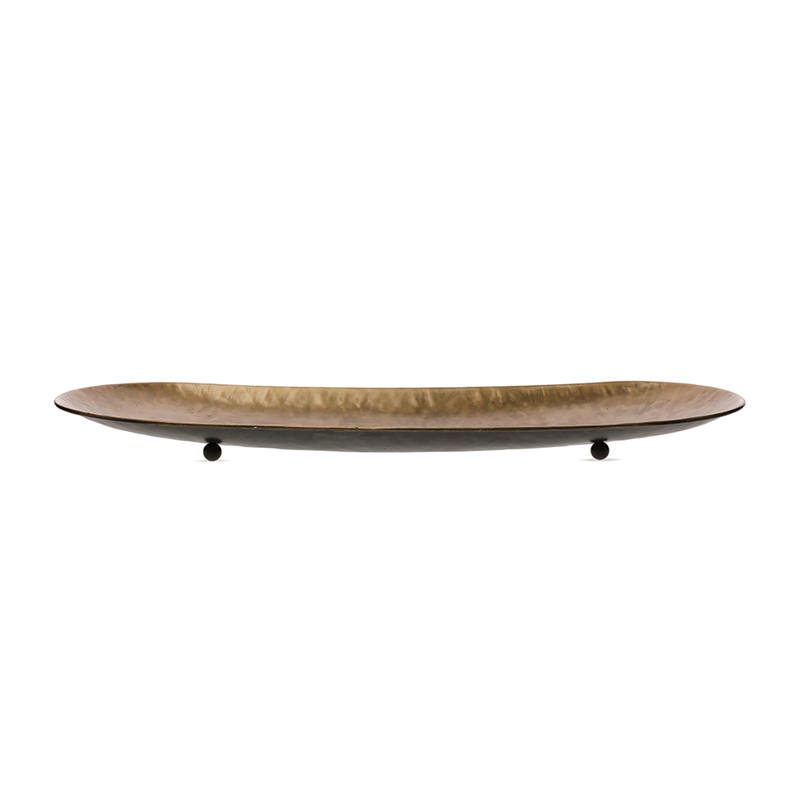 Jogo 2pcs Bandejas em metal bronze