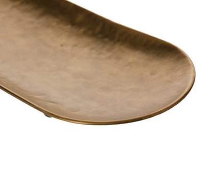 Jogo 2pcs Bandejas em metal bronze