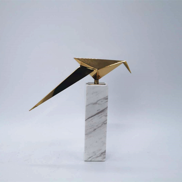 Esculturas em metal Bird - *base em mármore