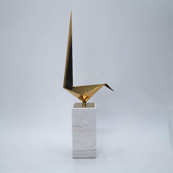 Esculturas em metal Bird - *base em mármore