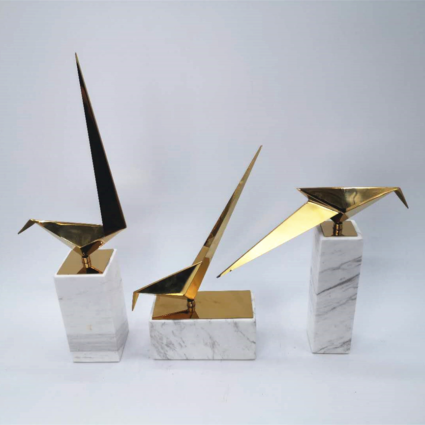 Esculturas em metal Bird - *base em mármore