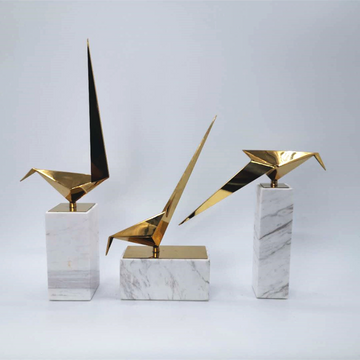 Esculturas em metal Bird - *base em mármore