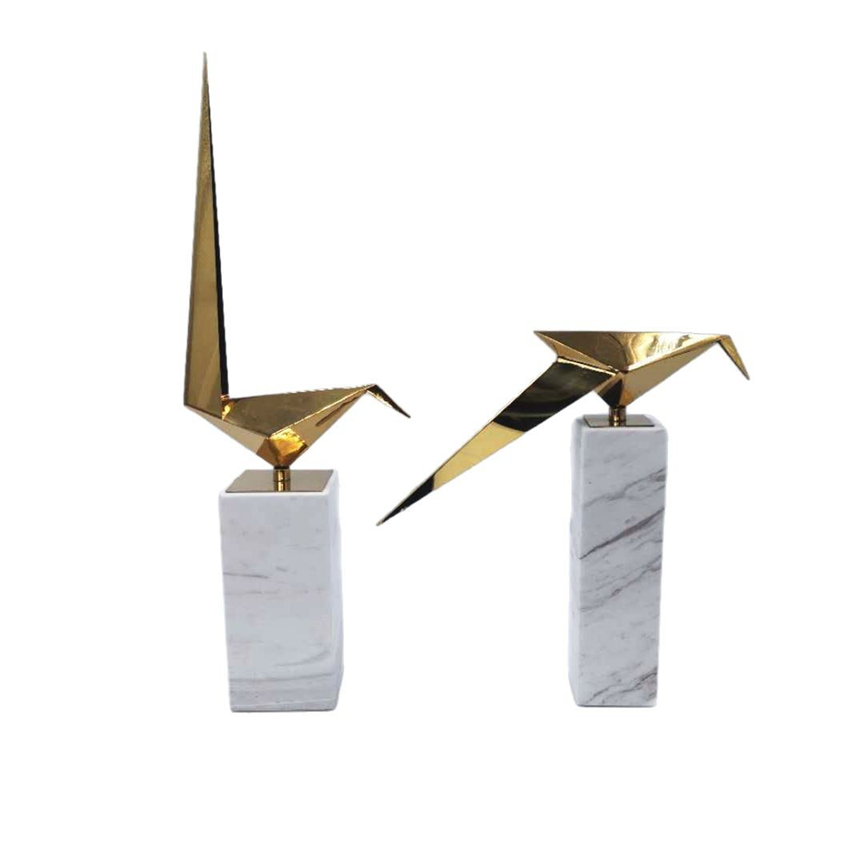 Esculturas em metal Bird - *base em mármore