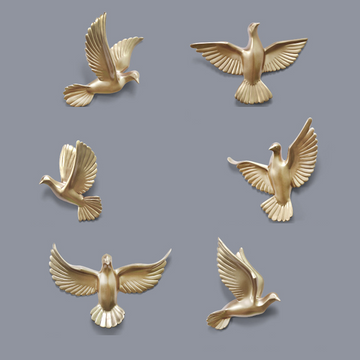 Esculturas de parede em resina Birds - Jogo 6pcs