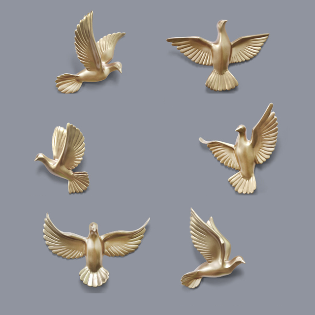 Esculturas de parede em resina Birds - Jogo 6pcs