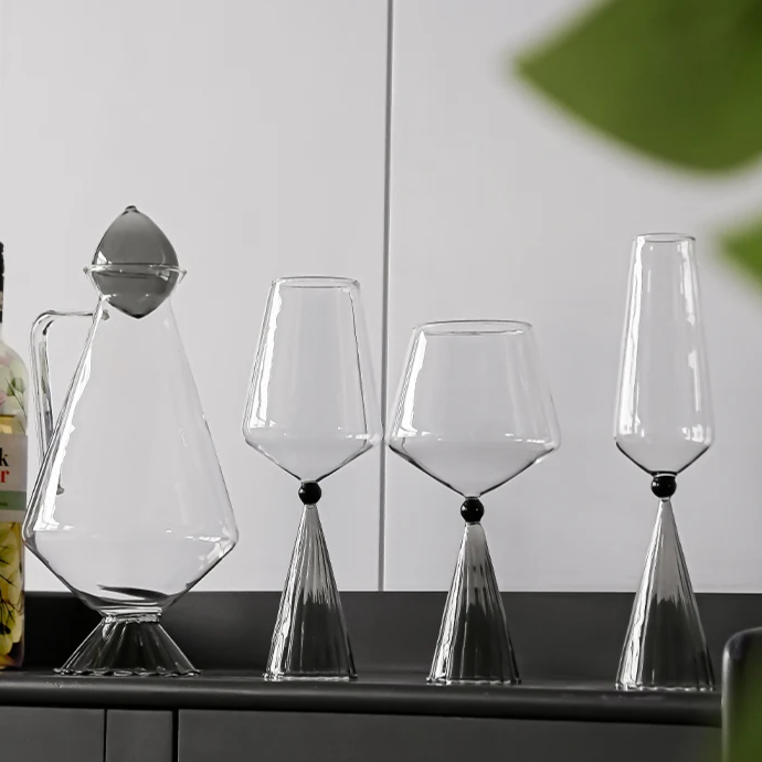 Jarra Decanter & Taças Onix Design - 04 Modelos