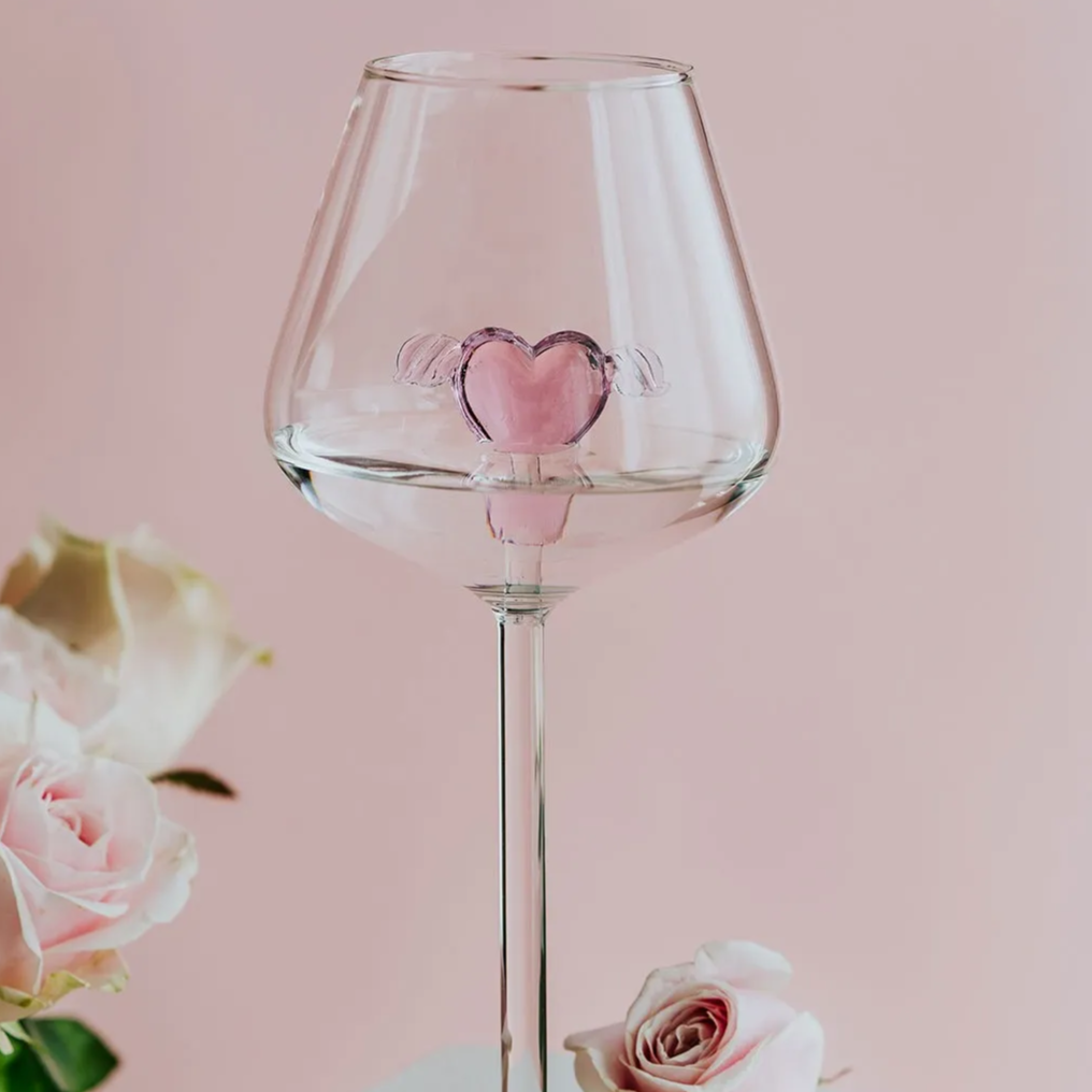 Taças coração em vidro