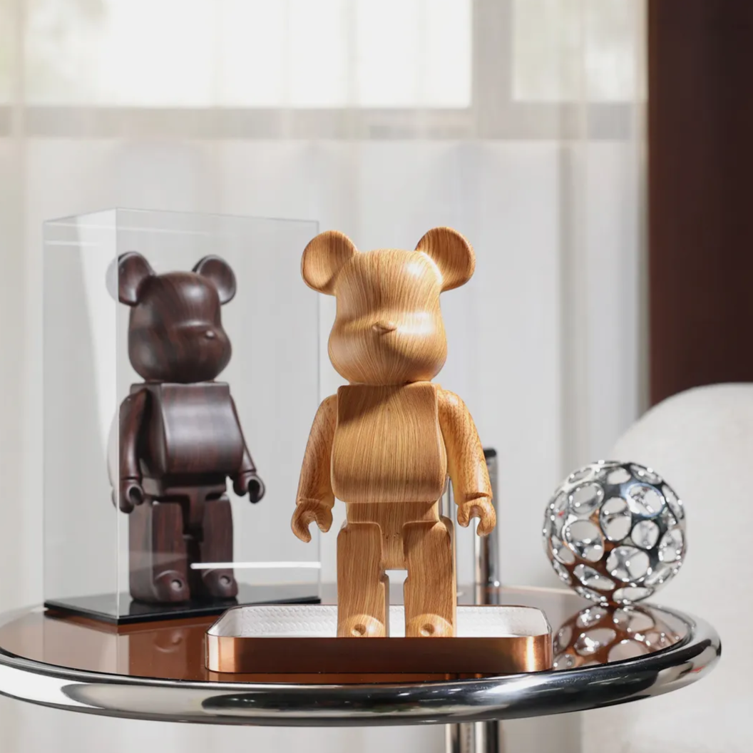 Escultura decorativa Bricks Amadeirado - toy art