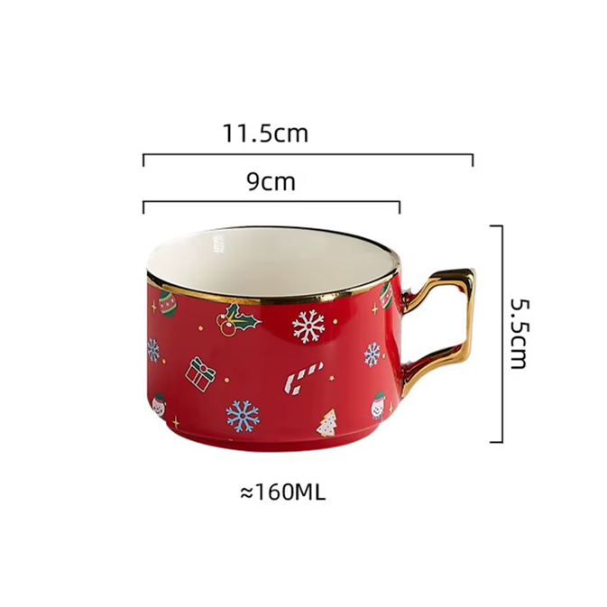 Bule + Xícaras Natal - Jogo 3 ou 5pcs