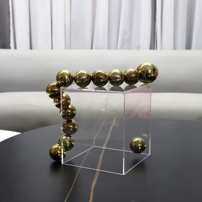 Caixa em acrílico com bolas em metal - NOVO MODELO!