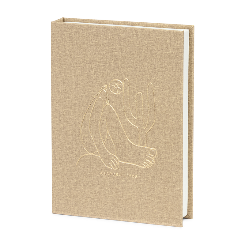 Livro caixa em mdf e pu linho Tarsila - Abaporu