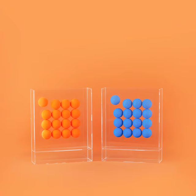 Caixa em acrílico com bolas flocadas - 02 Cores