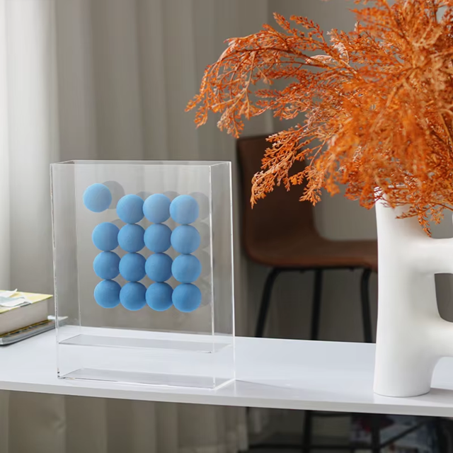 Caixa em acrílico com bolas flocadas - 02 Cores