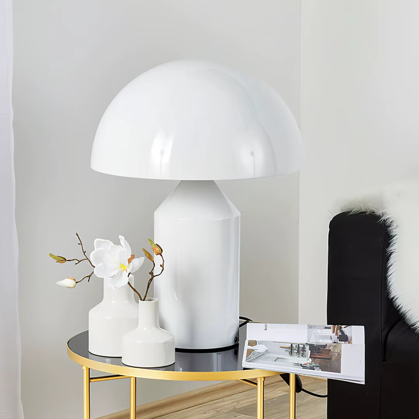 Luminária de Mesa com fio Cogumelo - Em aço inoxidável