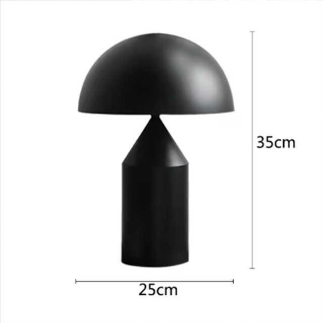 Luminária de Mesa com fio Cogumelo - Em aço inoxidável