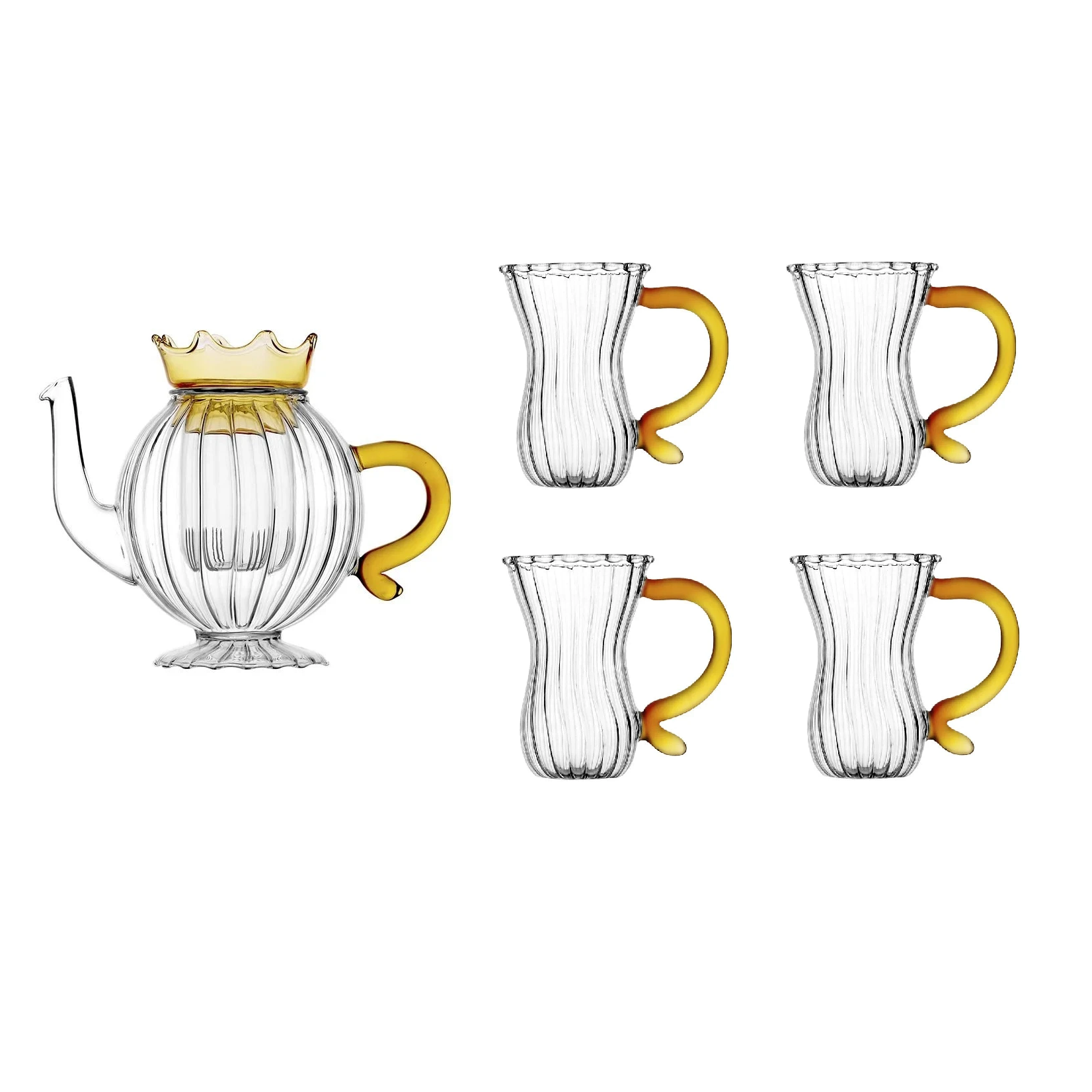 Bule com infusor & Xícara Crown - design contemporâneo