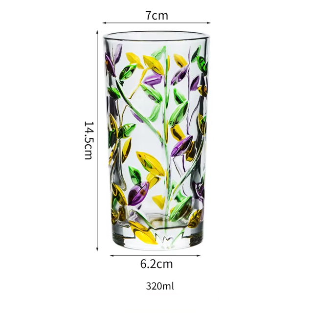 Copo pintado a mão Oliveira - 320ml