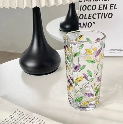 Copo pintado a mão Oliveira - 320ml