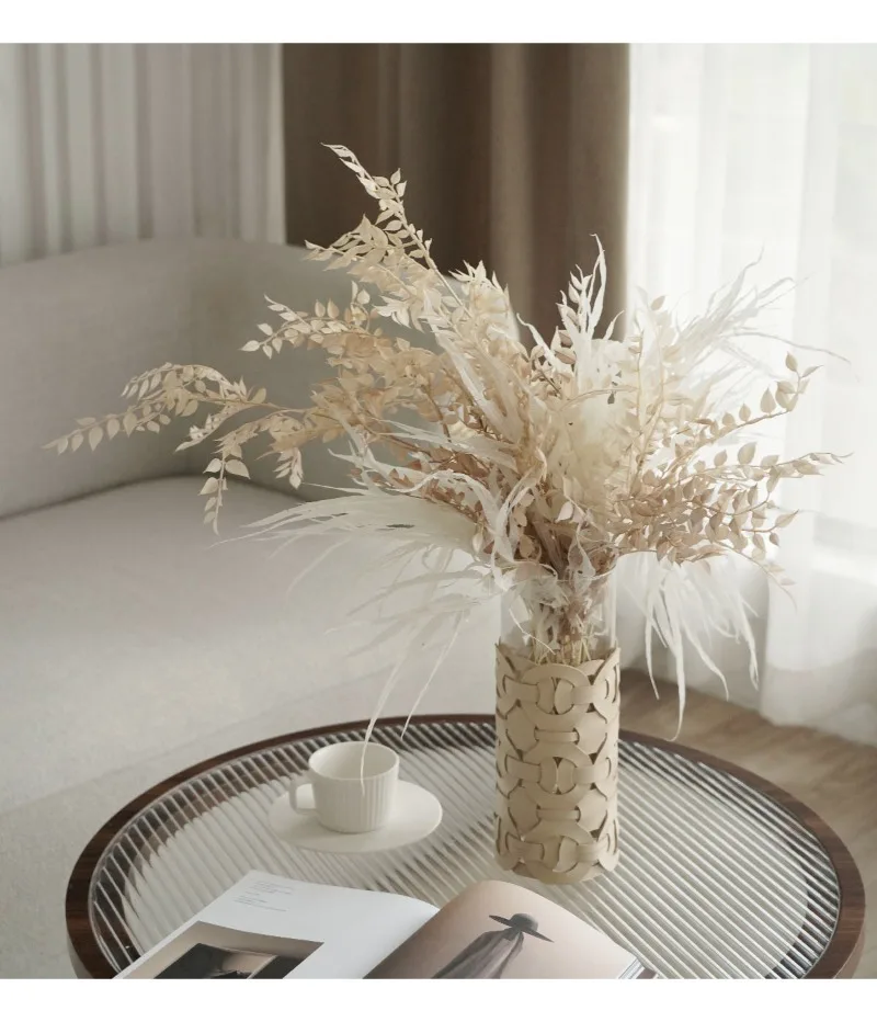 Vasos em vidro com revestimento em couro - 02 Tamanhos