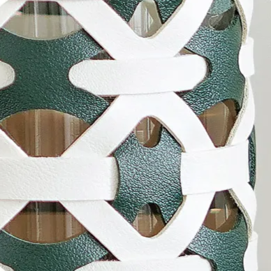 Vasos em vidro com revestimento em couro - 02 Tamanhos