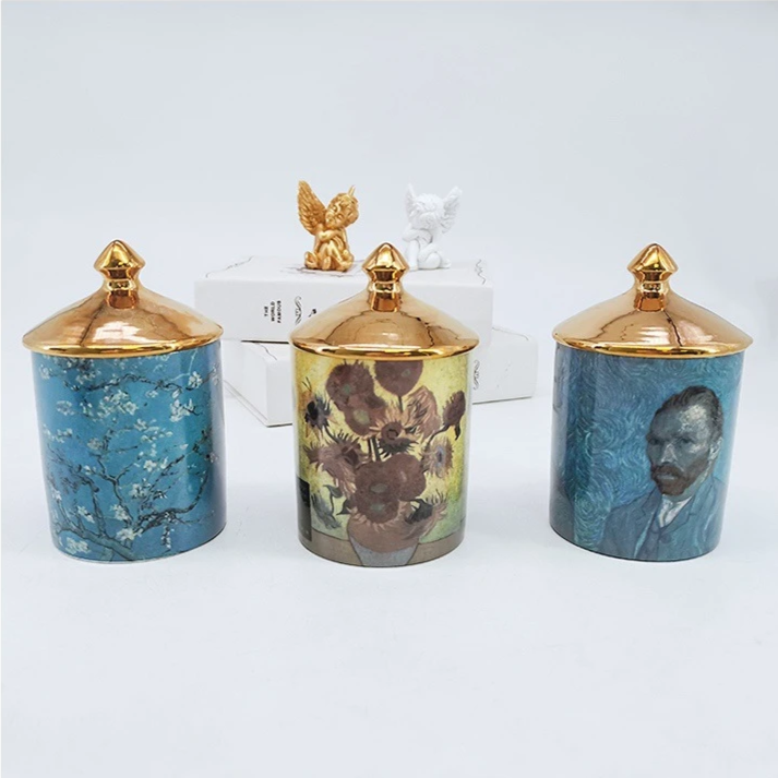 Porta Velas/Objetos Van Gogh - em porcelana
