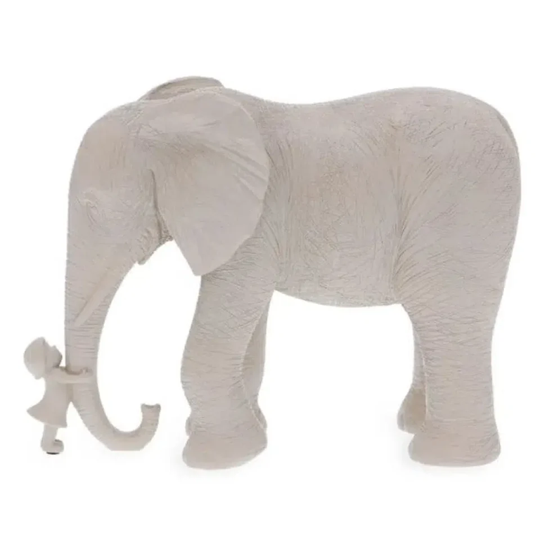 Elefante em resina Lúdico - detalhe menina tromba