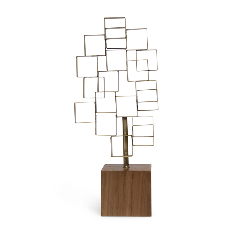 Escultura Abstrata em metal e mdf - 48cmx21cm