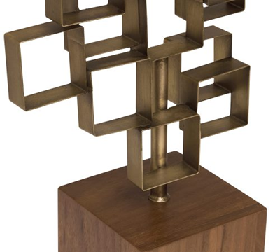 Escultura Abstrata em metal e mdf - 48cmx21cm