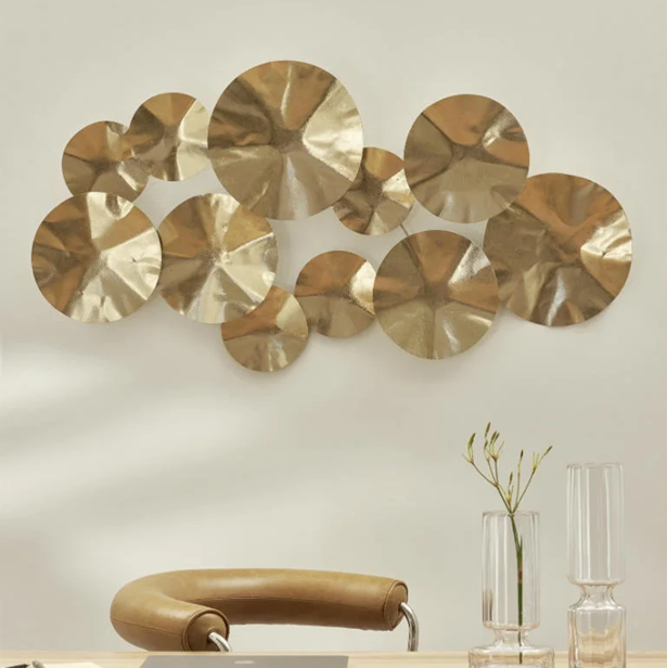 Escultura de parede em metal Lotus - 120cmx60cm