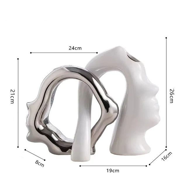 Conjunto 2pcs Vasos Face - em cerâmica