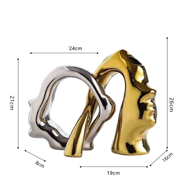 Conjunto 2pcs Vasos Face - em cerâmica