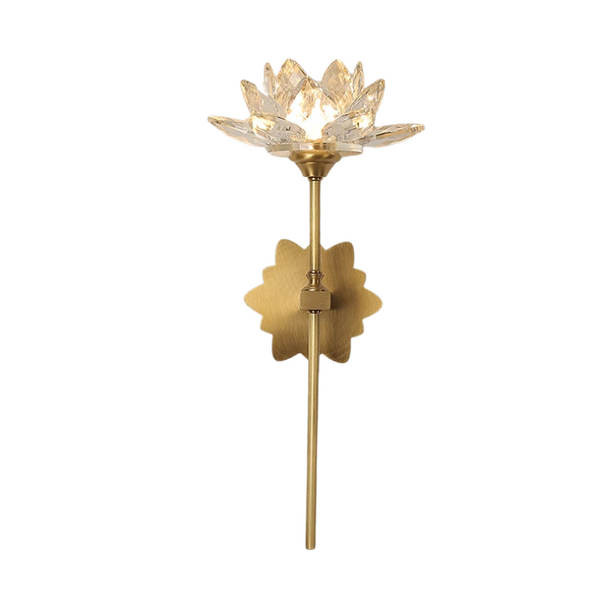 Arandela Flor de Lótus - Metal e Cristal