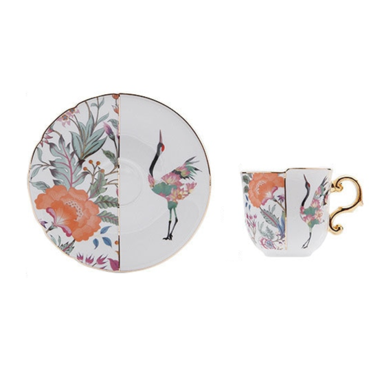 Jogo Xícara + Pires cafezinho Luxo Verona - em porcelana