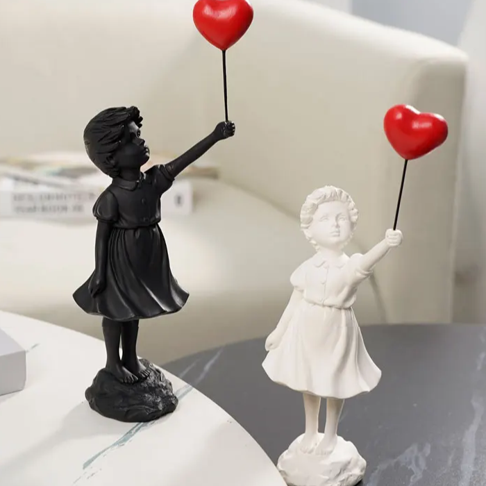 Escultura decorativa Flying Love - arte contemporânea