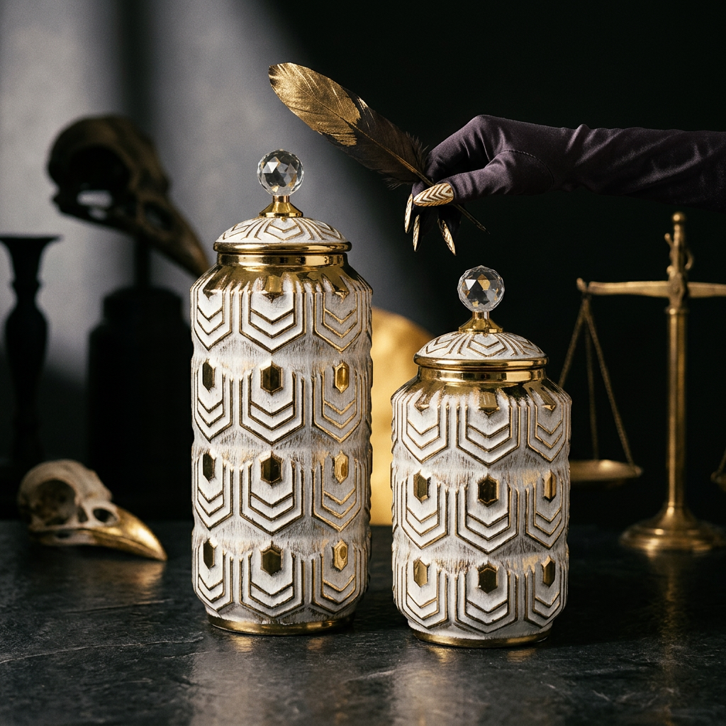 Vaso com tampa Potiche - 02 Tamanhos