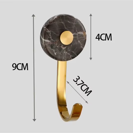 Pendurador Gancho - mármore & metal