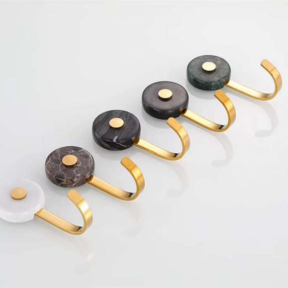 Pendurador Gancho - mármore & metal