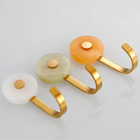 Pendurador Gancho - mármore & metal