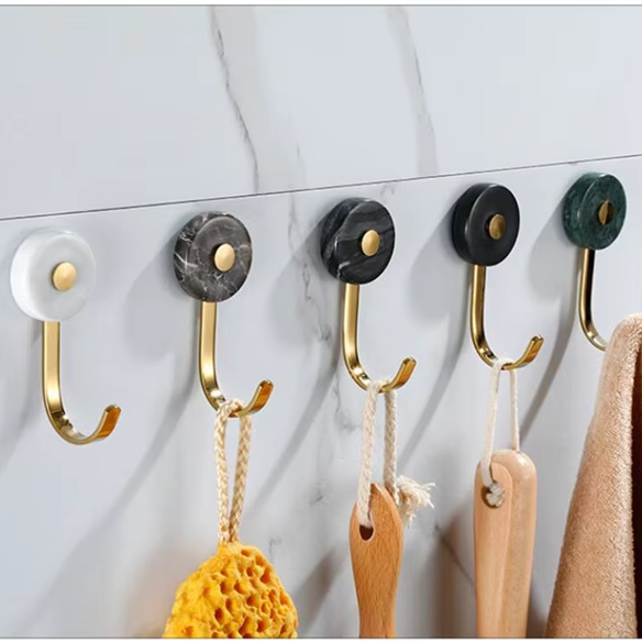 Pendurador Gancho - mármore & metal