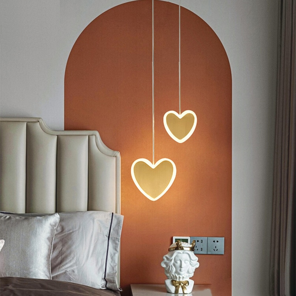 Pendente Duplo Heart - em metal & led