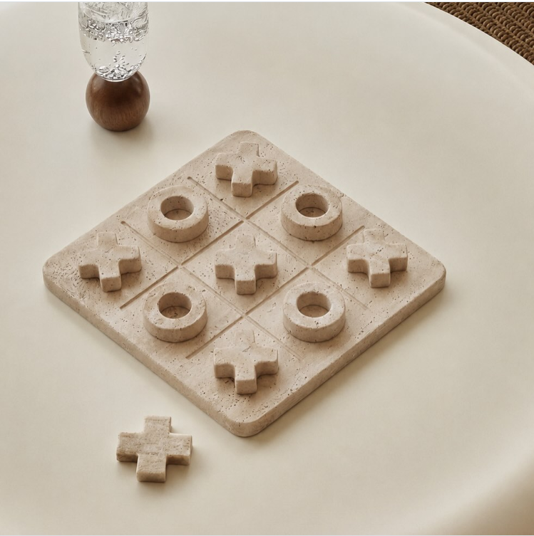 Jogo decorativo em poliresina - efeito travertino
