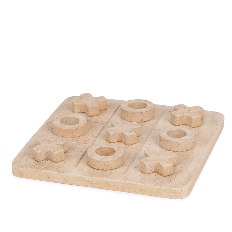 Jogo decorativo em poliresina - efeito travertino