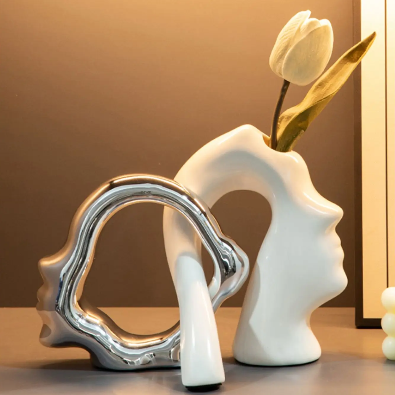 Conjunto 2pcs Vasos Face - em cerâmica